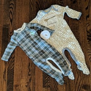 Two Burt's Bees baby onsies